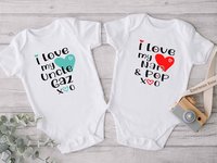 Baby Love Personalised Bodysuit, I Heart My Family Custom Name Design