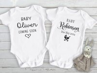 Personalised Pregnancy & Birth Announcement, Create Your Own Baby Reveal Onesie