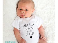 Hello baby personalised pregnancy announcement, See you soon custom baby reveal for Grandparents, Daddy, friends & family