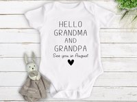 Hello baby personalised pregnancy announcement, See you soon custom baby reveal for Grandparents, Daddy, friends & family