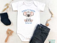 Koala Baby Bodysuit Someone in Australia Loves Me, Australian Animal Gift, Size Newborn to Toddler, Cute Little Aussie Wildlife Romper