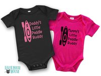Little paddle buddy baby bodysuit personalised kayak & canoe lovers gift