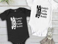 Little paddle buddy baby bodysuit personalised kayak & canoe lovers gift