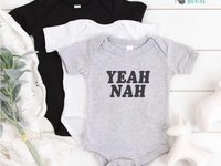 Yeah Nah Aussie baby bodysuit, Funny Australian slang romper, Sizes newborn to toddler