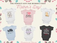 First Mothers Day Mummy & baby elephants personalised onesie