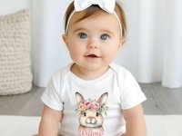 Baby bunny rabbit personalised bodysuit, customise yours for Easter or any occasion