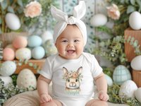 Baby bunny rabbit personalised bodysuit, customise yours for Easter or any occasion