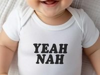 Yeah Nah Aussie baby bodysuit, Funny Australian slang romper, Sizes newborn to toddler