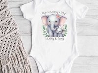 First Mothers Day Mummy & baby elephants personalised onesie