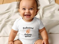 Aussie Slang Funny Baby Bodysuit, Professional Dummy Spitter