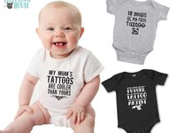 Tattoo Baby Personalised Bodysuit, My Mum's Tattoos are Cooler than Yours, Funny Tattoo Artist Romper