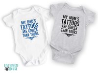 Tattoo Baby Personalised Bodysuit, My Mum's Tattoos are Cooler than Yours, Funny Tattoo Artist Romper