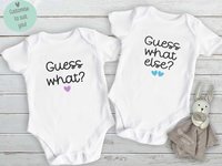 Twin Pregnancy Announcement Bodysuits - Guess What, It's Twins
