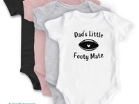 Aussie Football Baby Bodysuit, Dad's Little Footy Mate, Custom Rugby Gift