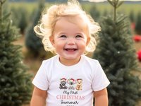 Personalised Aussie Animals My First Christmas Baby Bodysuit