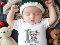 1st Christmas Personalised Koala Baby Bodysuit, Custom Name + Year
