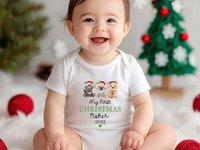 Personalised Aussie Animals My First Christmas Baby Bodysuit