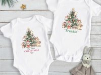 Aussie Animals First Christmas Personalised Baby Bodysuit