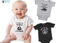 Personalised Sailing Baby Bodysuit, Funny Aussie Boating Outfit