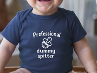 Aussie Slang Funny Baby Bodysuit, Professional Dummy Spitter