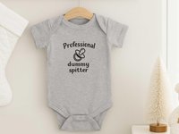 Aussie Slang Funny Baby Bodysuit, Professional Dummy Spitter