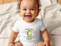 Funny Fart Baby Bodysuit, Sometimes I Just Be Fartin Frog Romper