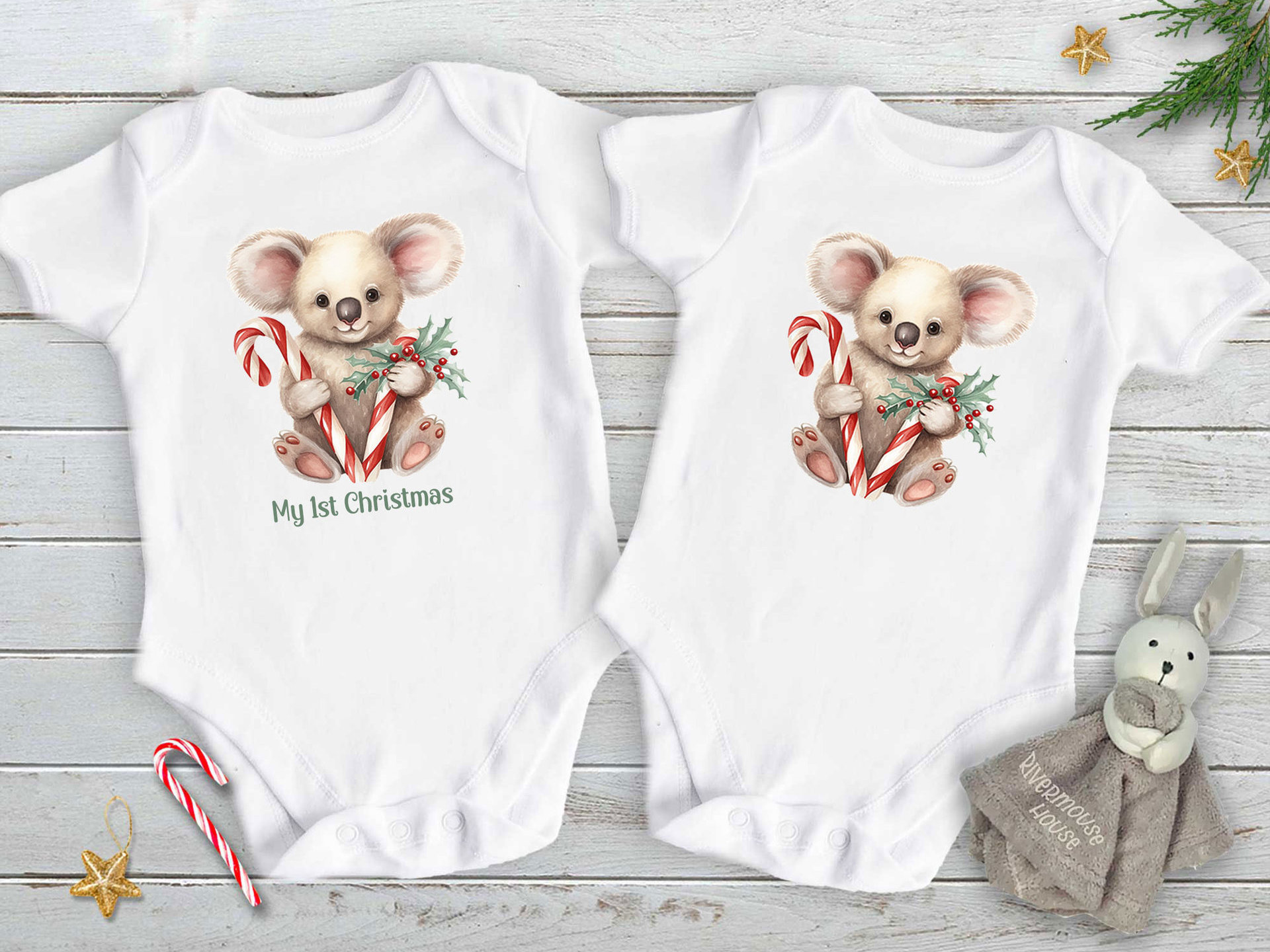 First Christmas Baby Koala Personalised Little Aussie Xmas Romper