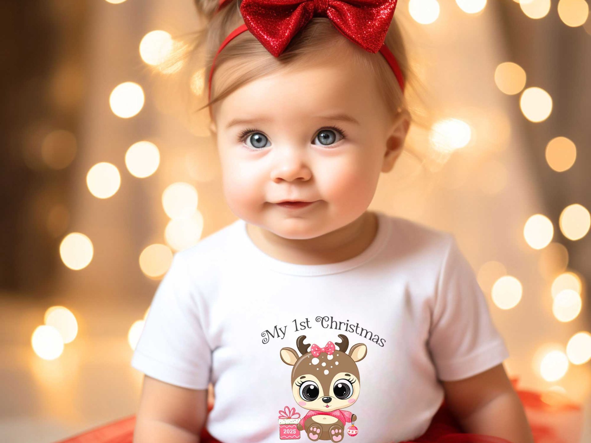My 1st Christmas Baby Reindeer Personalised Bodysuit