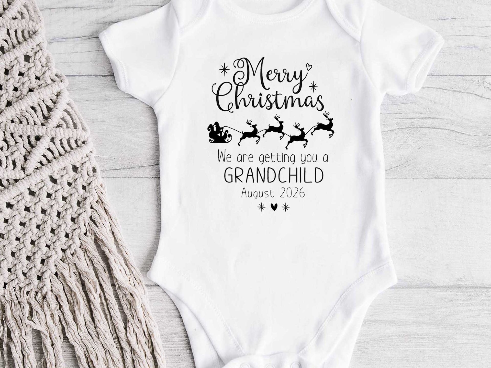 Personalised Christmas Pregnancy Announcement, Grandparents Baby Reveal