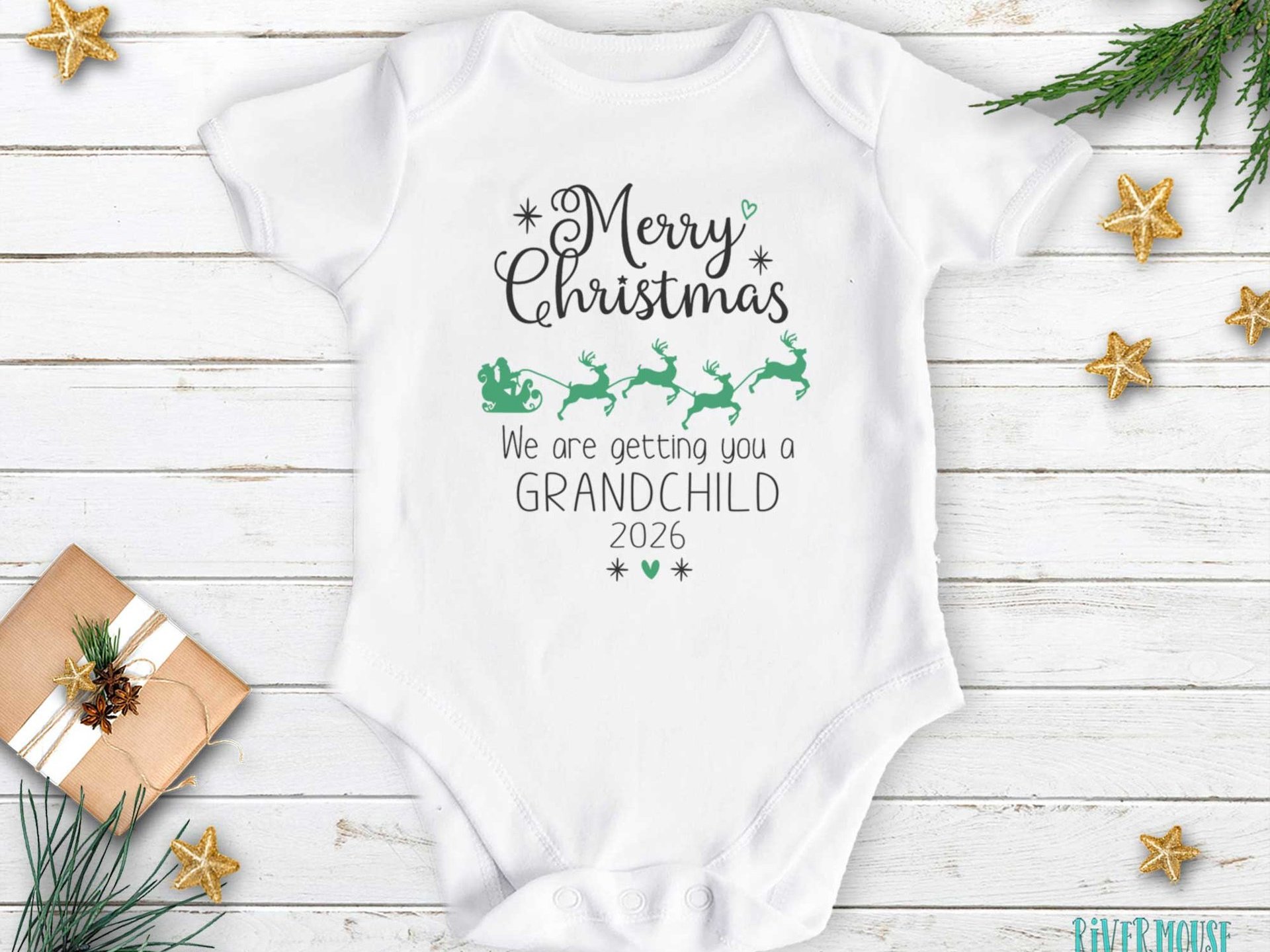 Personalised Christmas Pregnancy Announcement, Grandparents Baby Reveal