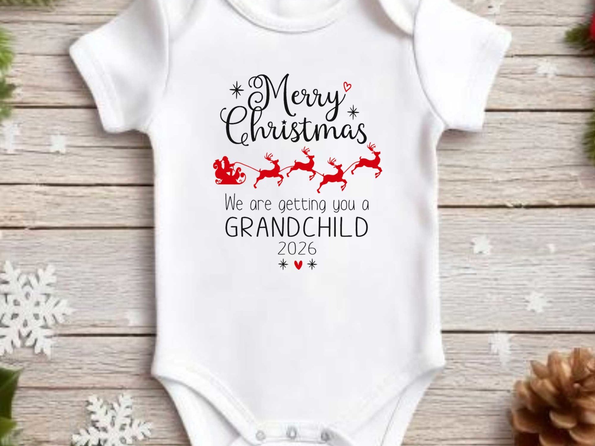Personalised Christmas Pregnancy Announcement, Grandparents Baby Reveal
