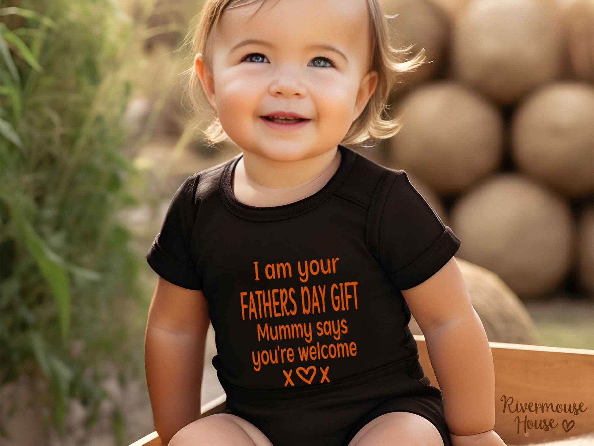 I am your Fathers Day Gift Mummy says you're welcome Funny Baby Bodysuit for Dad