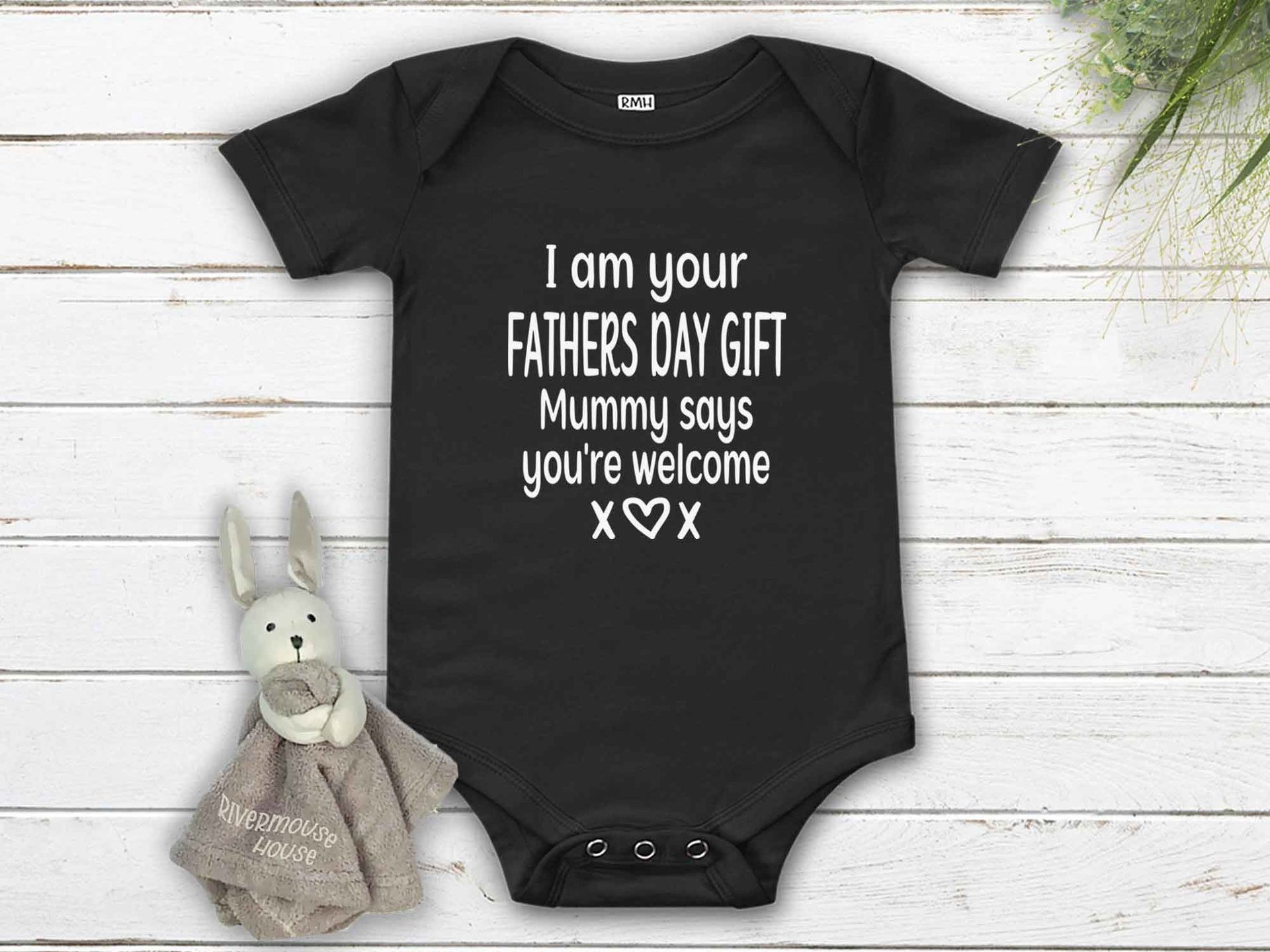 I am your Fathers Day Gift Mummy says you're welcome Funny Baby Bodysuit for Dad