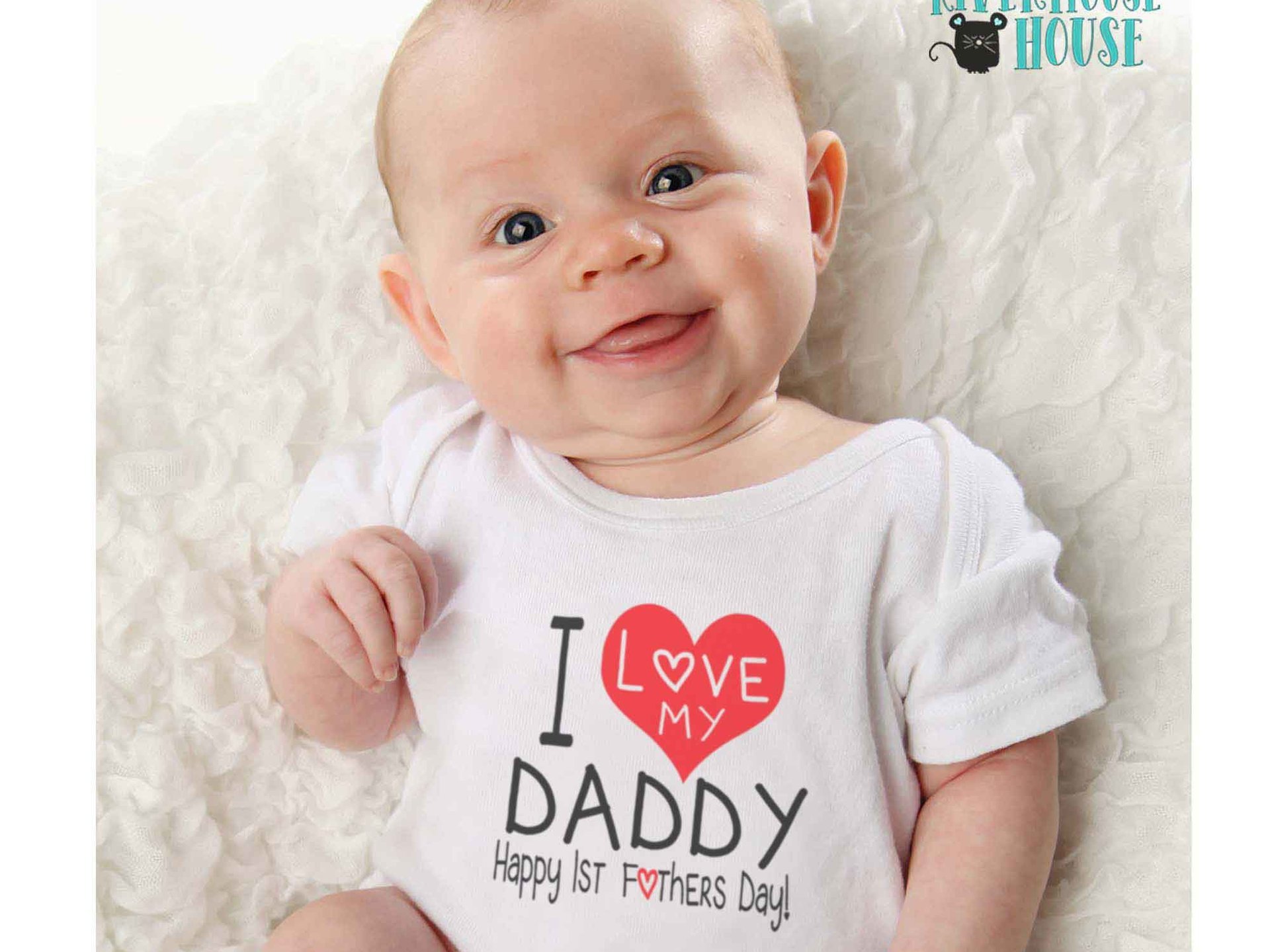 I Love my Daddy, Happy 1st Fathers Day Baby Bodysuit