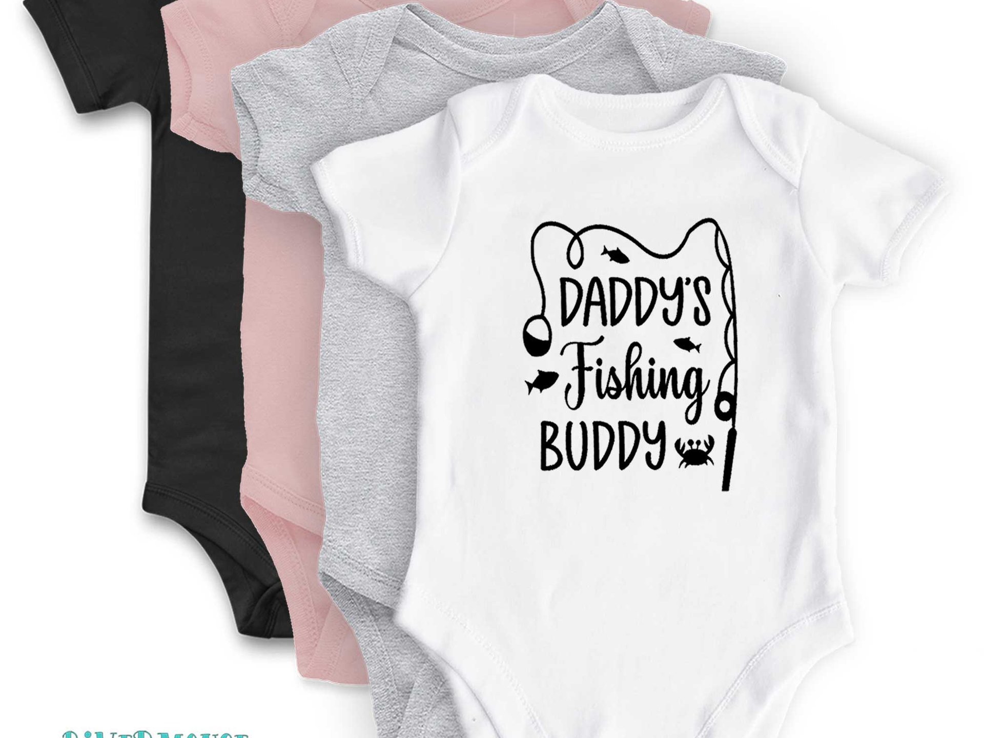 Daddy's fishing buddy baby bodysuit, Custom personalised to suit your family