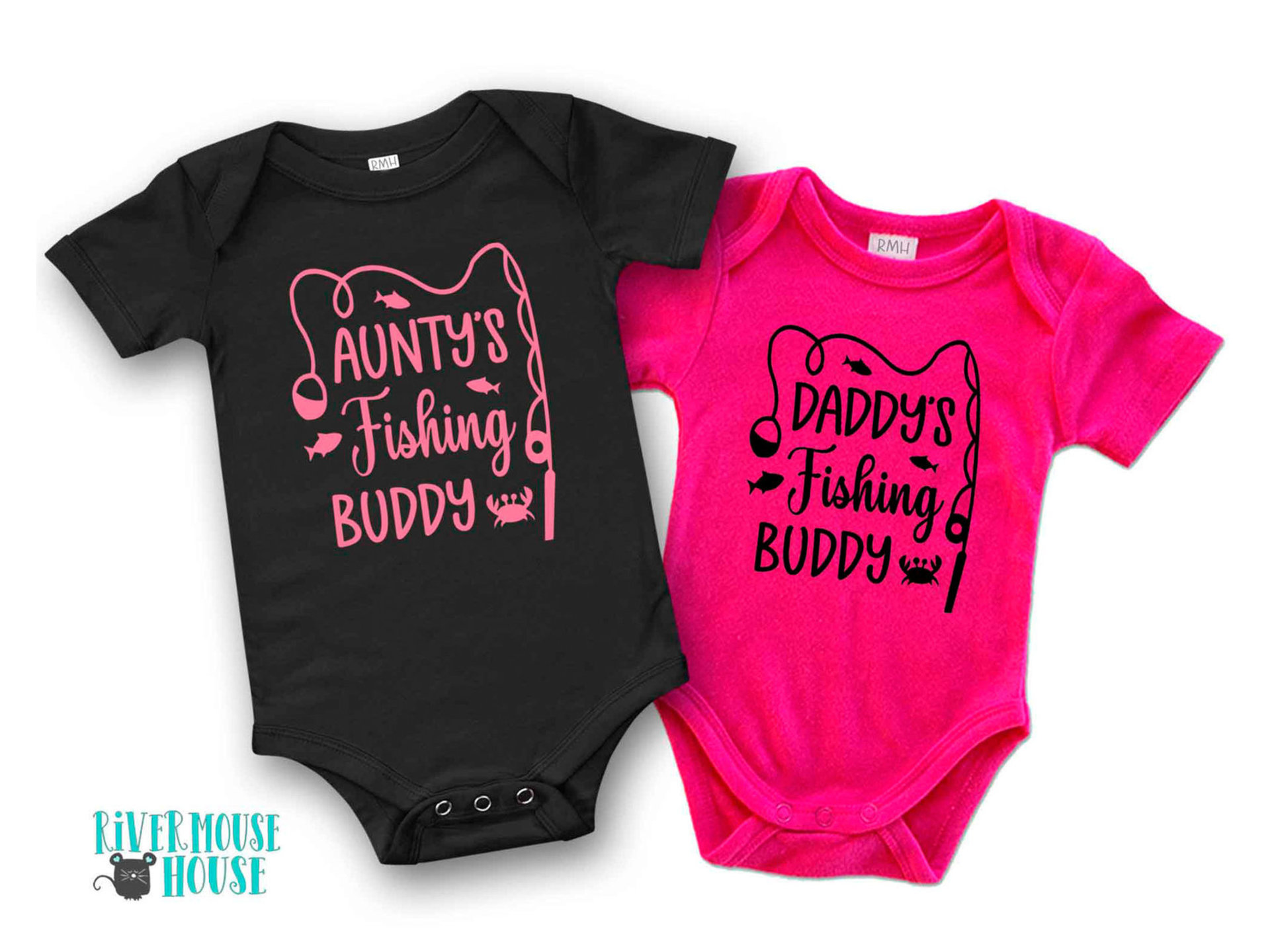 Daddy's fishing buddy baby bodysuit, Custom personalised to suit your family