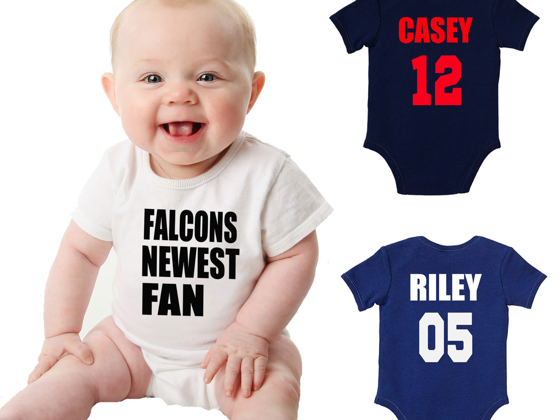Personalised Sports Jersey Baby Bodysuit, Newest Fan Custom Name + Number Aussie Footy Romper