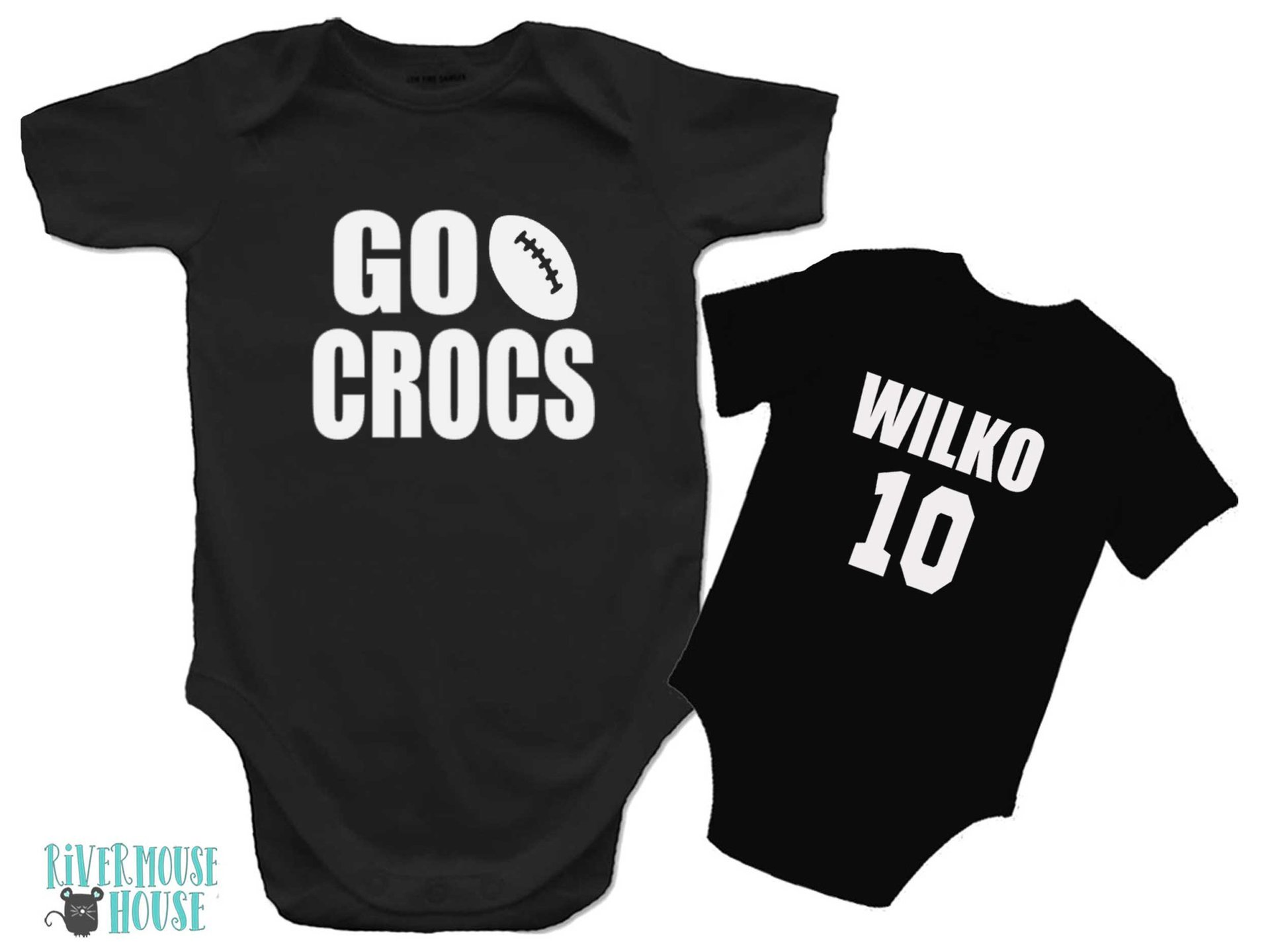 Personalised Sports Jersey Baby Bodysuit, Newest Fan Custom Name + Number Aussie Footy Romper