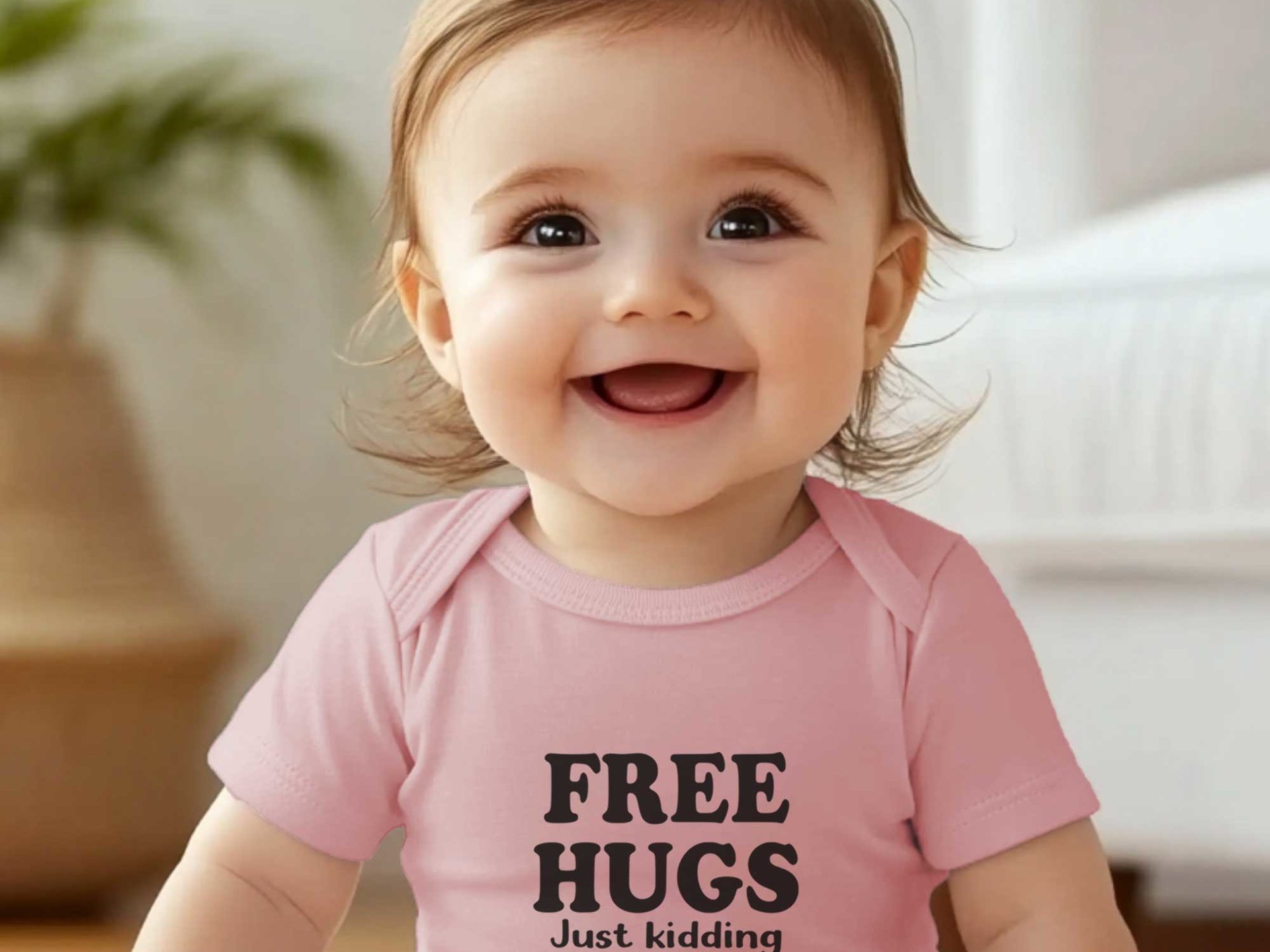 Free Hugs - Just kidding don't touch me funny baby bodysuit
