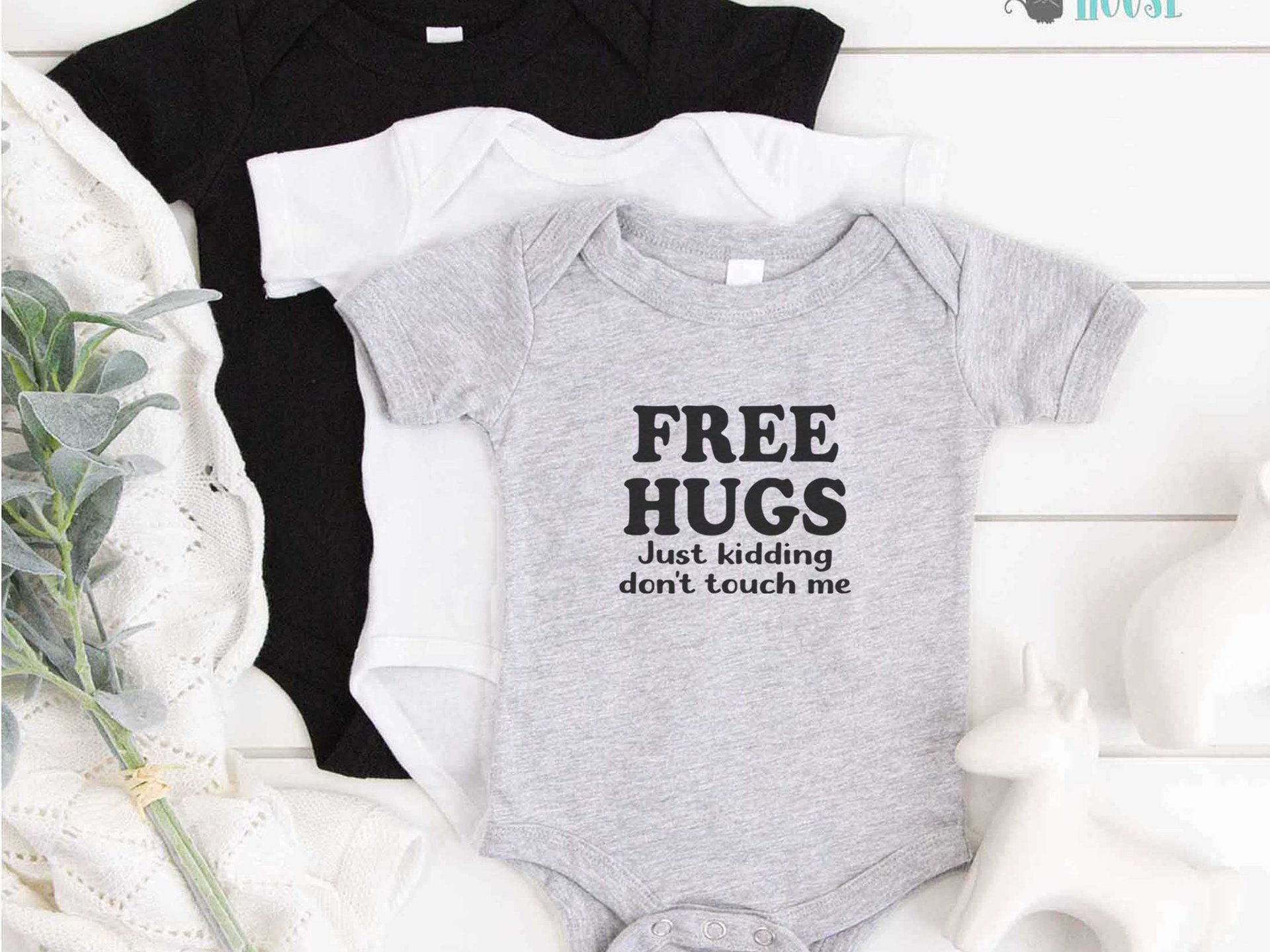 Free Hugs - Just kidding don't touch me funny baby bodysuit