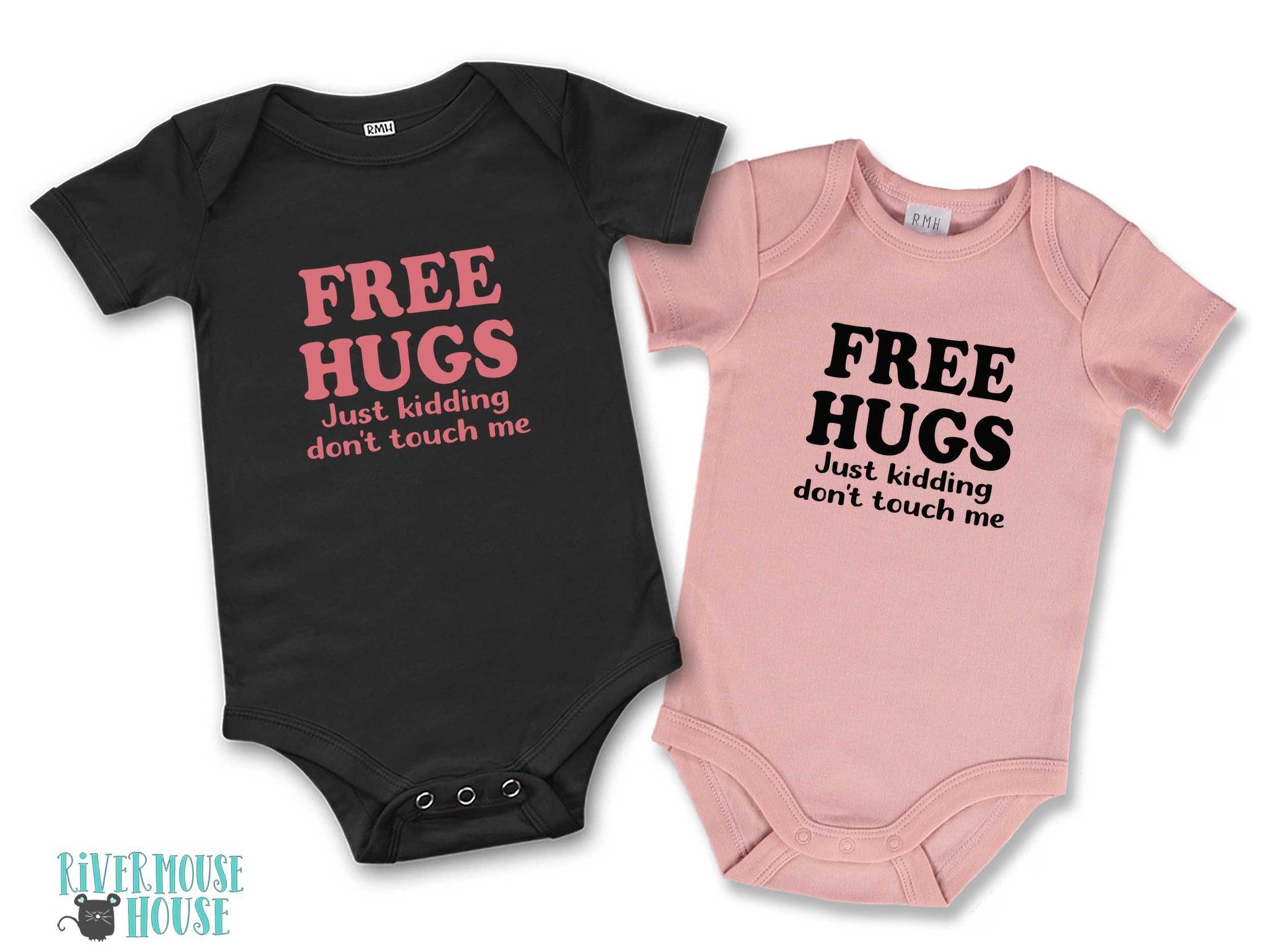 Free Hugs - Just kidding don't touch me funny baby bodysuit