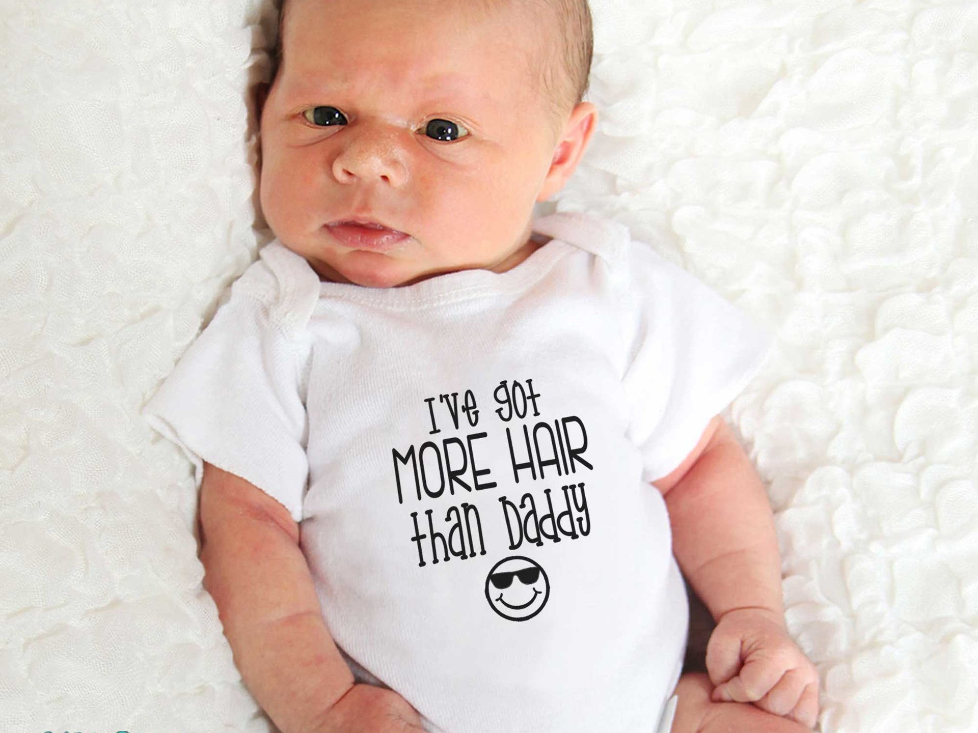 I've got more hair than Daddy funny baby bodysuit