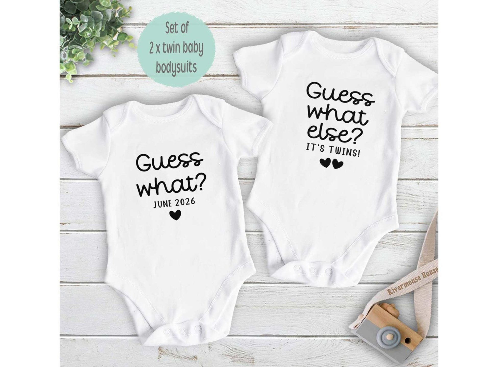 Twin Pregnancy Announcement Bodysuits - Guess What, It's Twins
