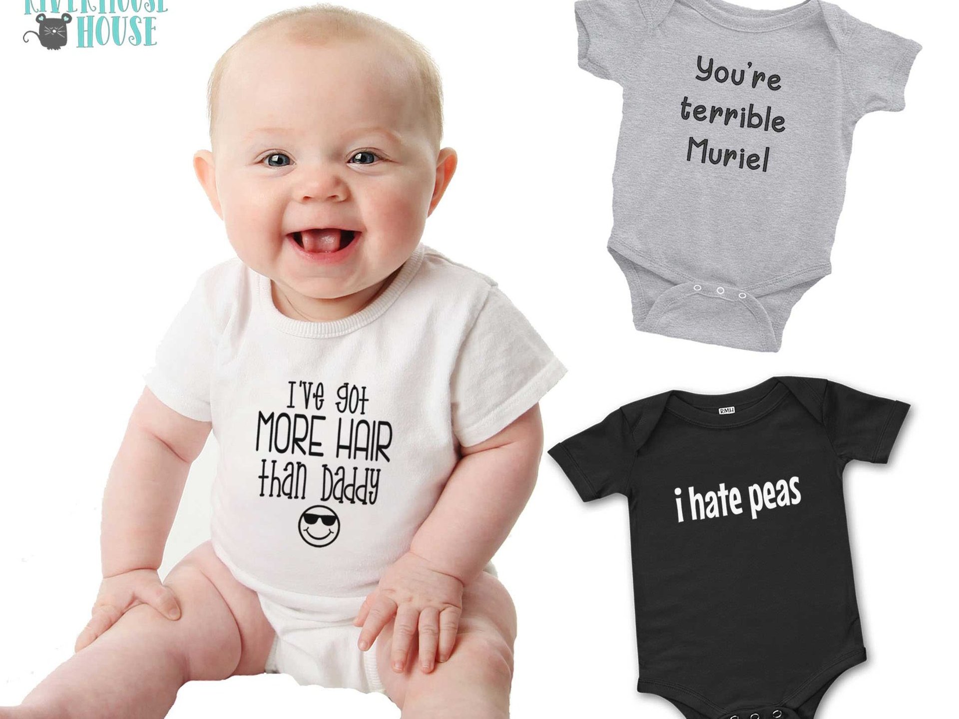 I've got more hair than Daddy funny baby bodysuit