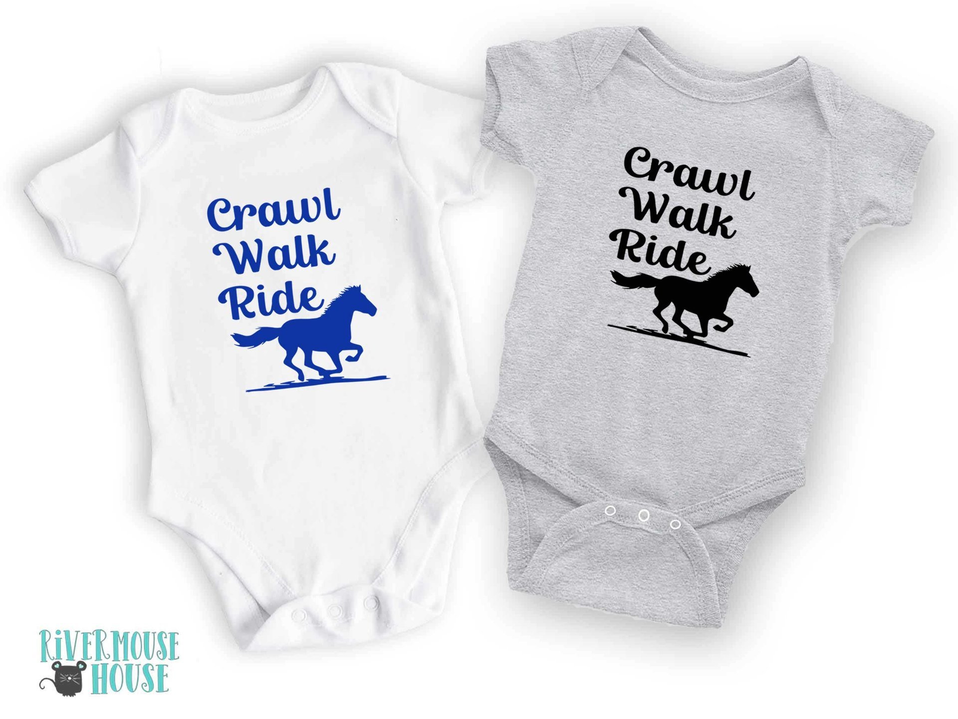 Horse Baby Bodysuit, Crawl Walk Ride Aussie Brumby Lovers Gift