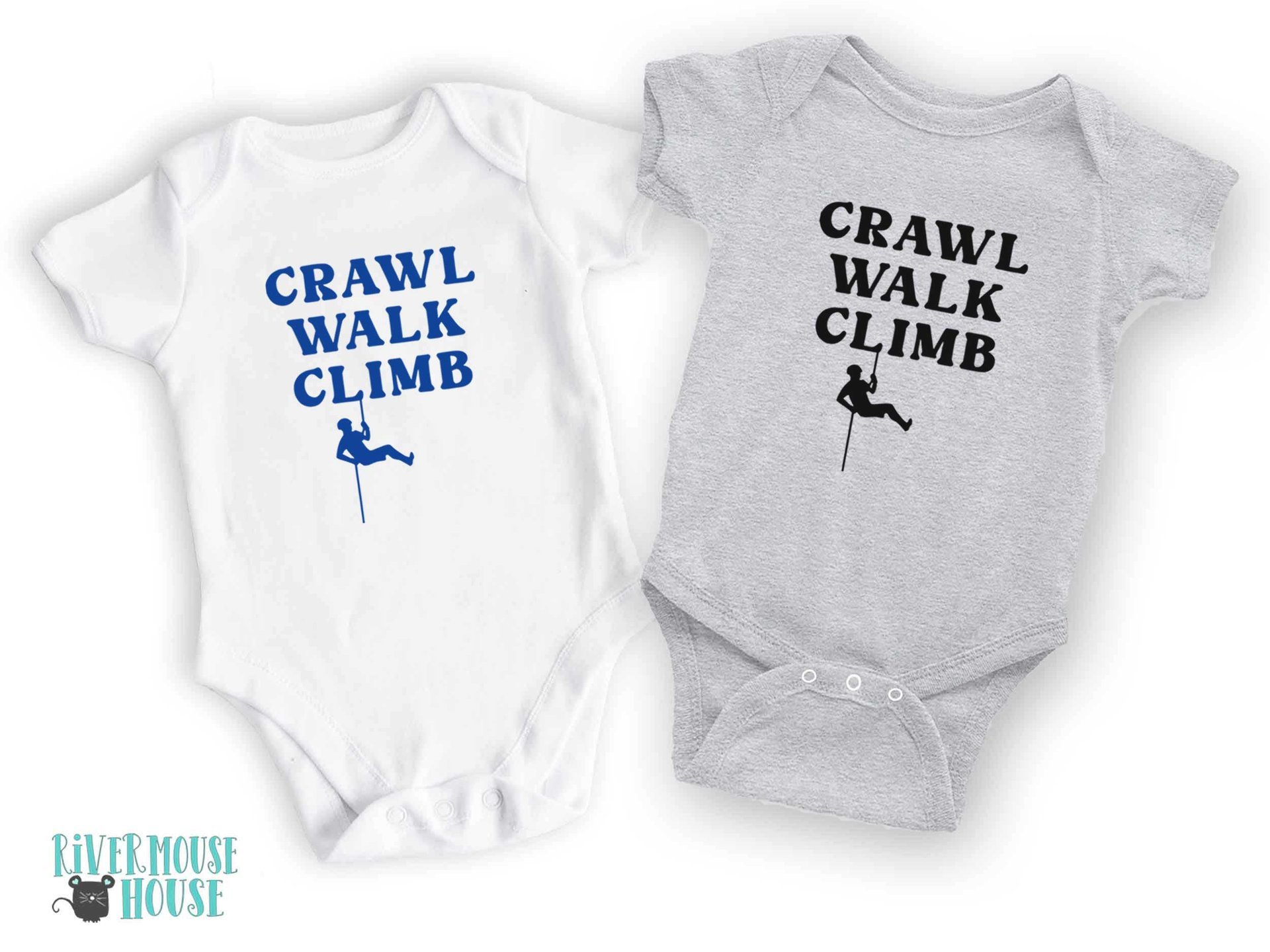 Crawl Walk Climb baby bodysuit, Custom rock climbing romper
