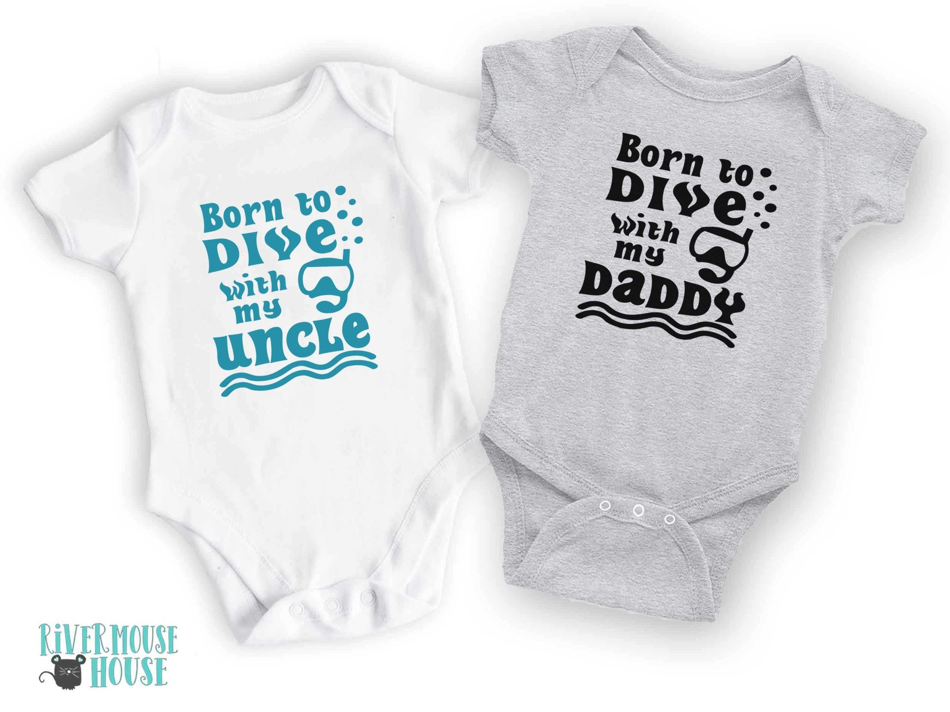 Personalised Scuba Dive Baby Bodysuit, Born to Dive Romper