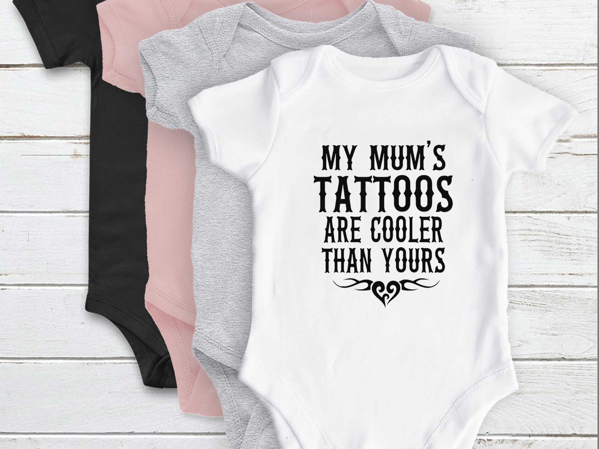 Tattoo Baby Personalised Bodysuit, My Mum's Tattoos are Cooler than Yours, Funny Tattoo Artist Romper