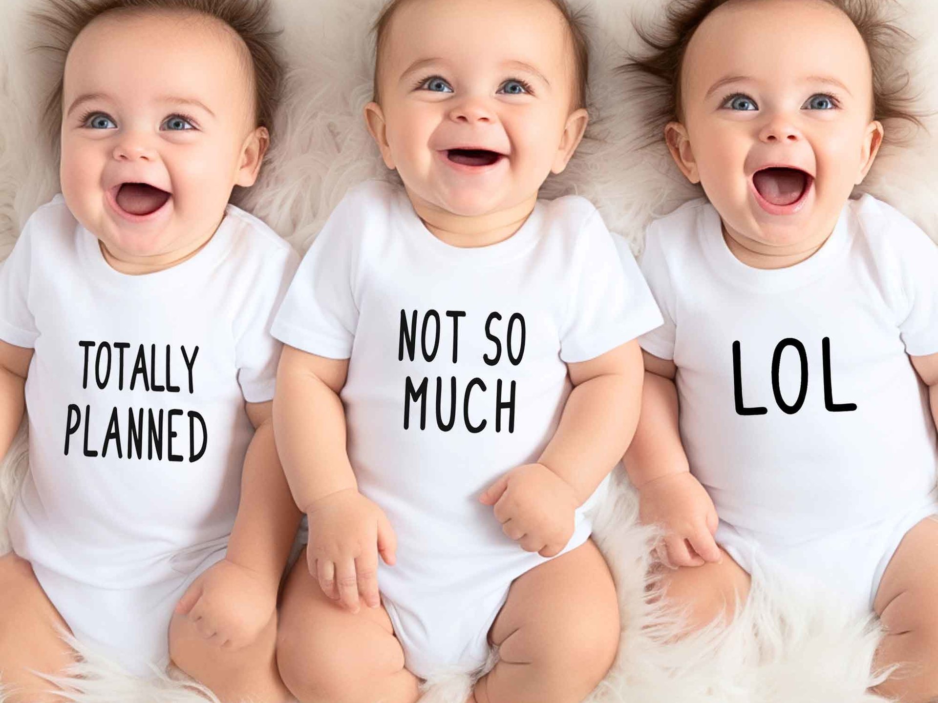Totally Planned - Not So Much, Funny twins set of 2 baby bodysuits