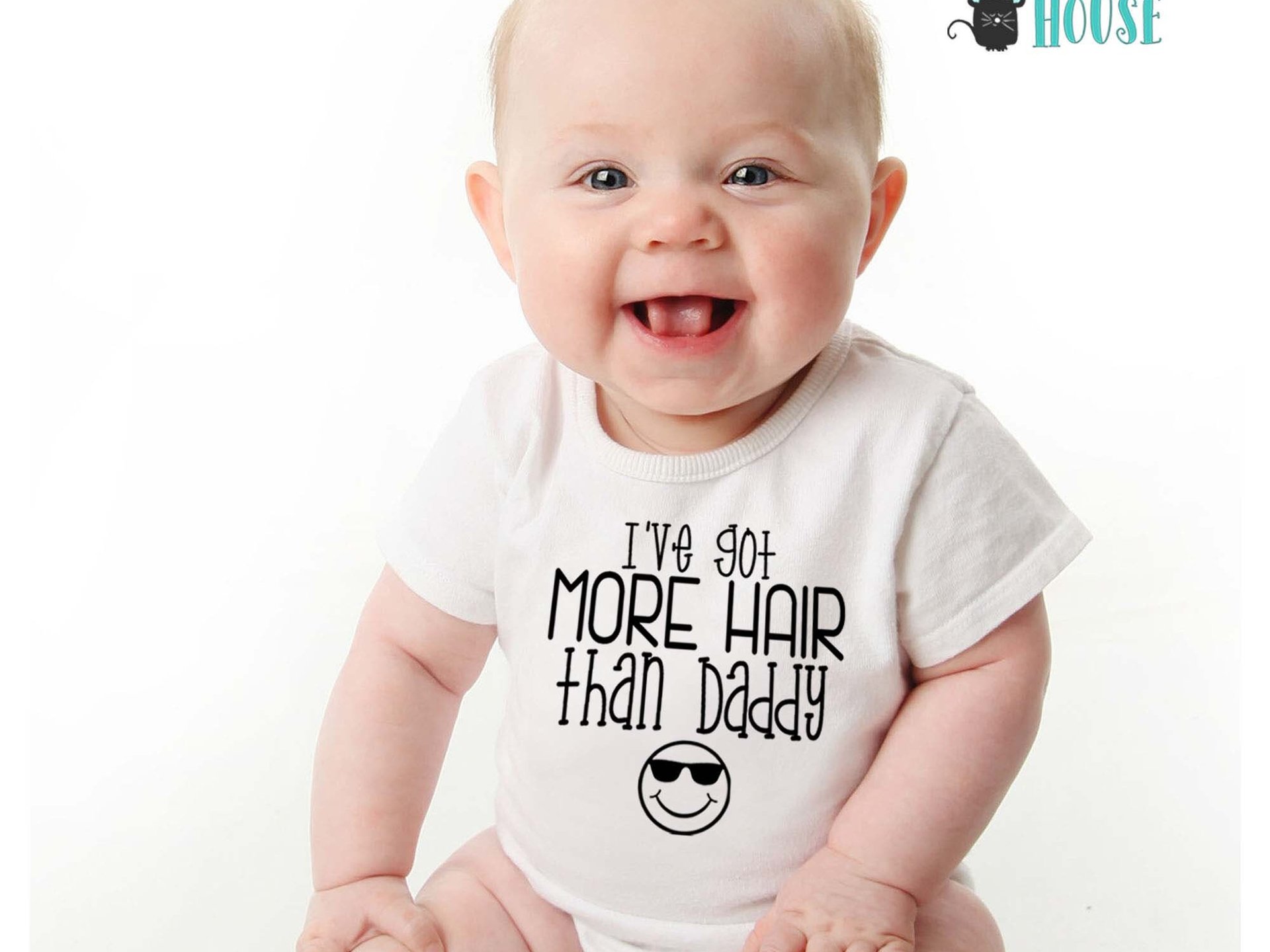 I've got more hair than Daddy funny baby bodysuit